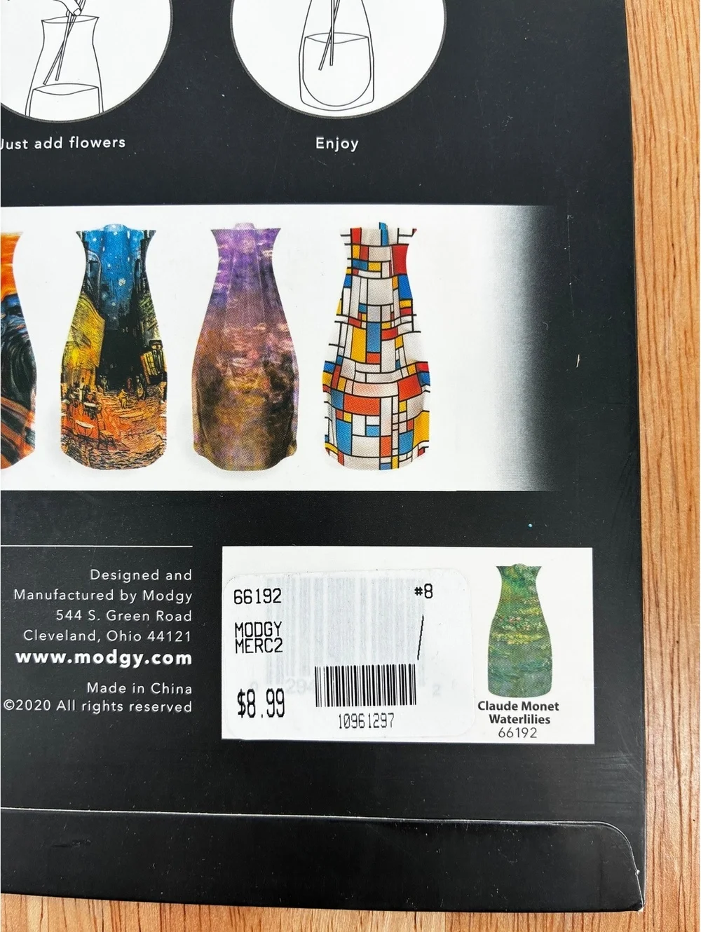 Claude Monet Waterlilies Expandable Vase Reusable BPA Free 10